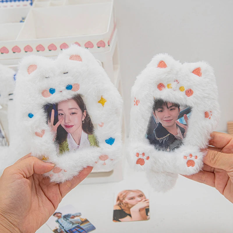 Plush Kpop Photocard Holder Idol Photocard Sleeves Fluffy ID Bank Credit Card Photocard Holder Mini Photo Album Cards Cover