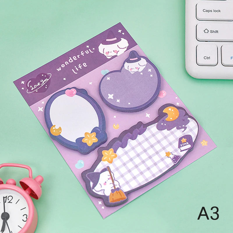 Kawaii Cartoon Strawberry Rabbit Bear Sticky Notes Memo Pad Cute Message N Times Sticky Office Stationery Supply Journal Planner