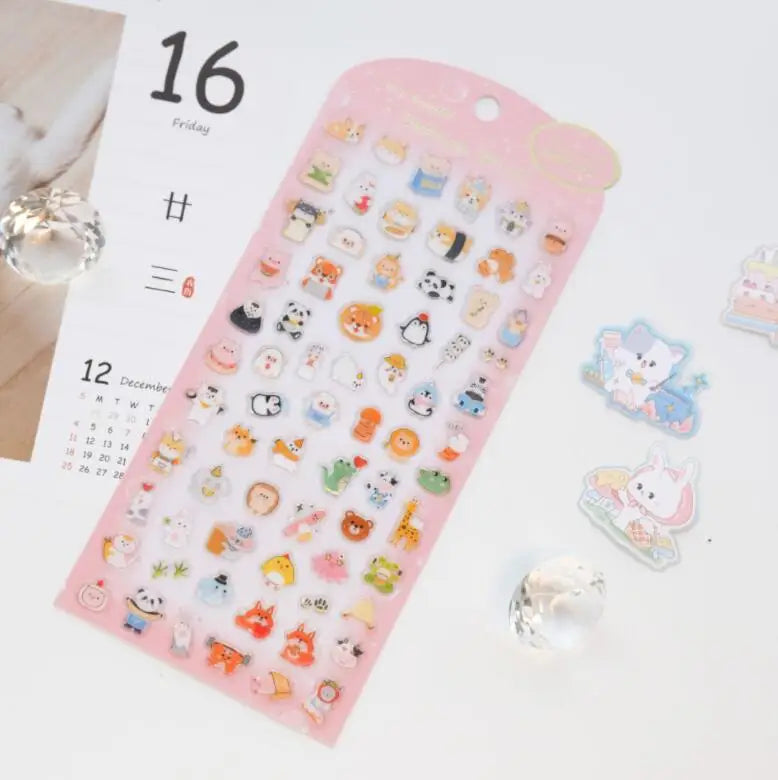Korean Import Original NEKONI Kawaii Mini Animals Waterproof PVC Stickers Scrapbooking Diy Journal Stationery Sticker Cute Deco