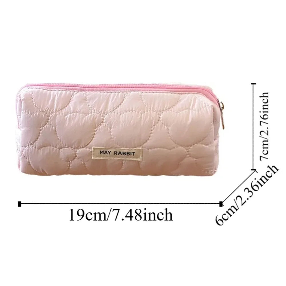 Large Capacity Cute Cat Pen Bag Makeup Brush Pouch Korean Style Stationary Cloth Box Durable Portable Sewing Pencil Case Girl