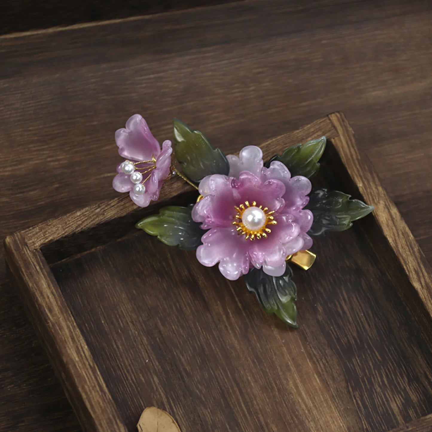 Antique Purple Lily of The Valley Side Hairpin Female Side Hair Clips Flower Headpieces Pendant Jewelry for Women Hair Holder