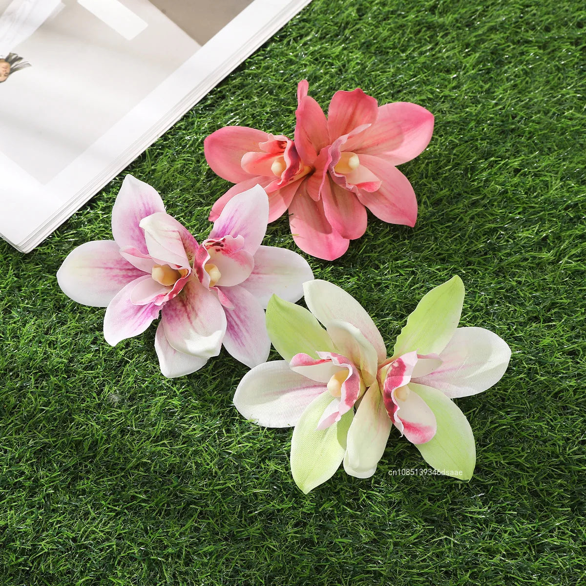 Trend Orchid Flowers Hair Clips Bohemian Small Hairpin Bridal Barrette Summer Beach Wedding Flower Women Holiday Hair Jewelry
