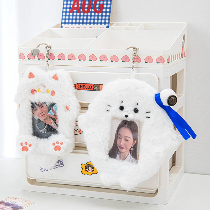Plush Kpop Photocard Holder Idol Photocard Sleeves Fluffy ID Bank Credit Card Photocard Holder Mini Photo Album Cards Cover