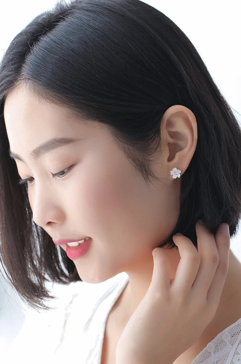 REETI New Hot Fashion 925 Sterling Silver flower Earrings for Women Girls Gift Fashion Statement Jewelry korean earrings