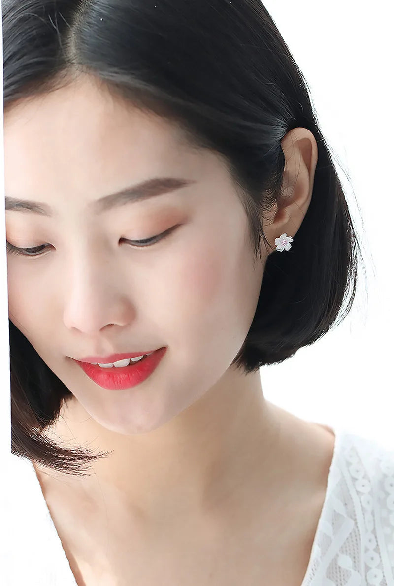 REETI New Hot Fashion 925 Sterling Silver flower Earrings for Women Girls Gift Fashion Statement Jewelry korean earrings