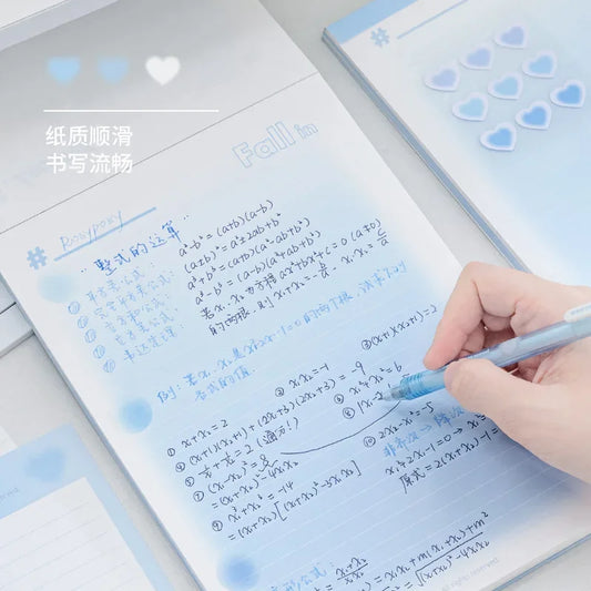 80 Sheets B5 Transparent Cover Gradient Color Memo Note Diary University Notebook for Office School Korean Stationery