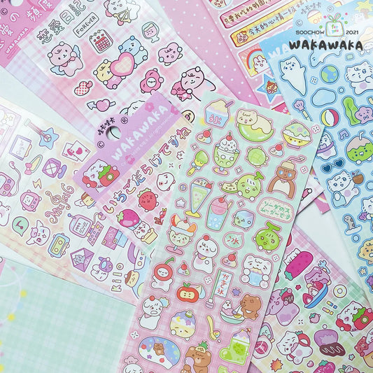 Kawaii Animal Deco Stickers for Scrapbook Stationery DIY Material Decoration card Stickers Daily Journal