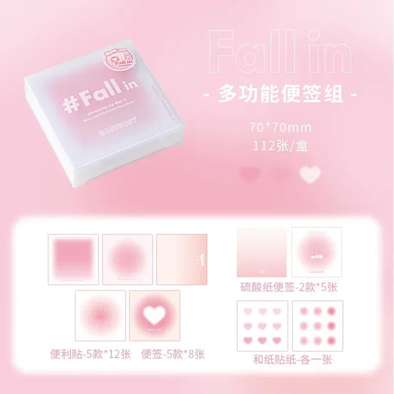112Sheets Gradient Memo Pad Multifunctional Note Markers Index Stickers Stationary Supplies Korean Stationery Notepads