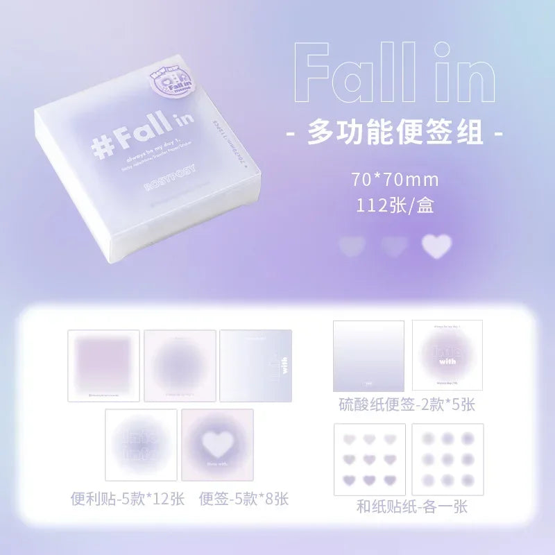 112Sheets Gradient Memo Pad Multifunctional Note Markers Index Stickers Stationary Supplies Korean Stationery Notepads