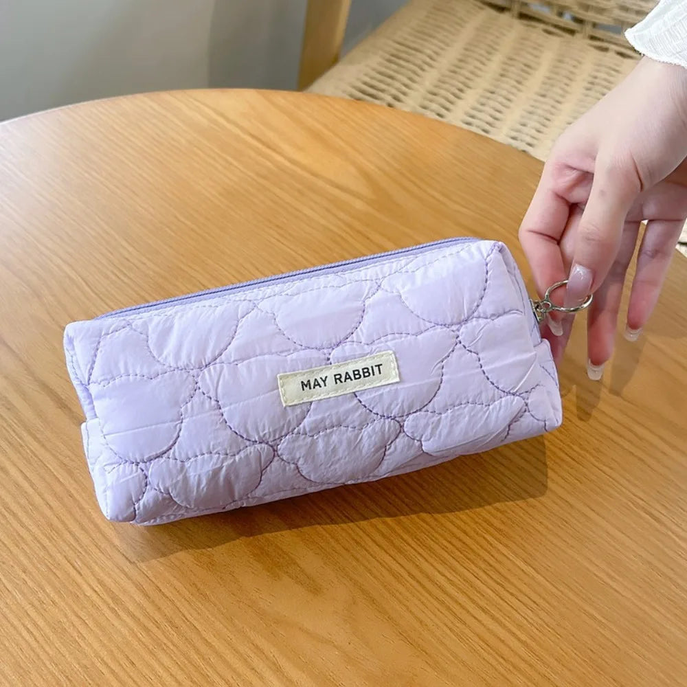 Large Capacity Cute Cat Pen Bag Makeup Brush Pouch Korean Style Stationary Cloth Box Durable Portable Sewing Pencil Case Girl