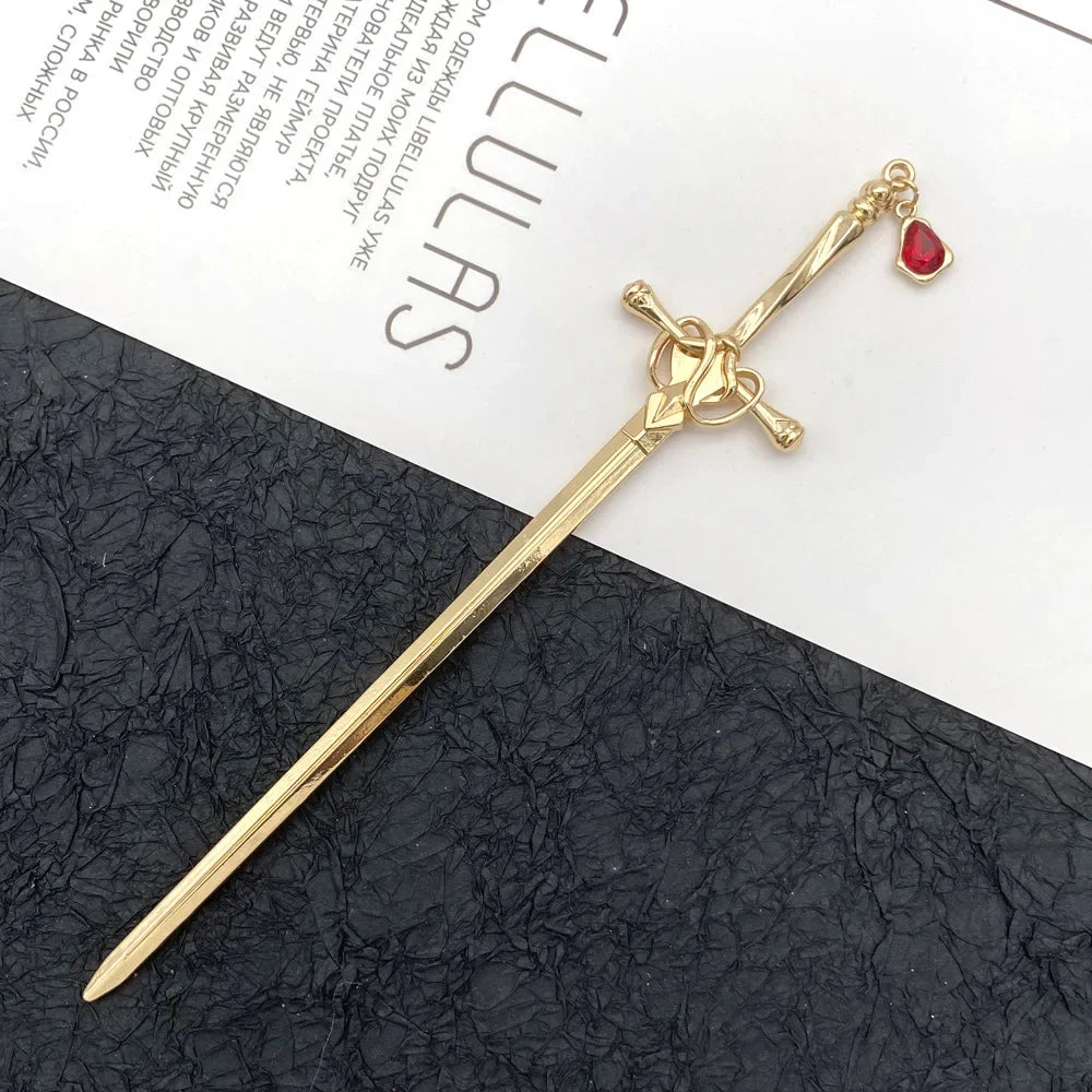 Classic Chinese Style Sword Hairpin Hair Accessories Vintage Headdress Hair Sticks Ponytail Holder Hair Jewelry Hairs Clips