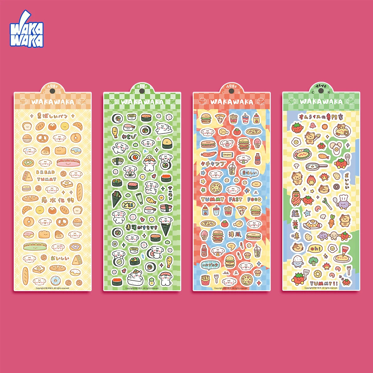 WAKAWAKA Kawaii Stickers Showa Graffiti Scrapbooking Deco Sticker Diy Arts Crafts Album Cute Animal Stationery Sticker