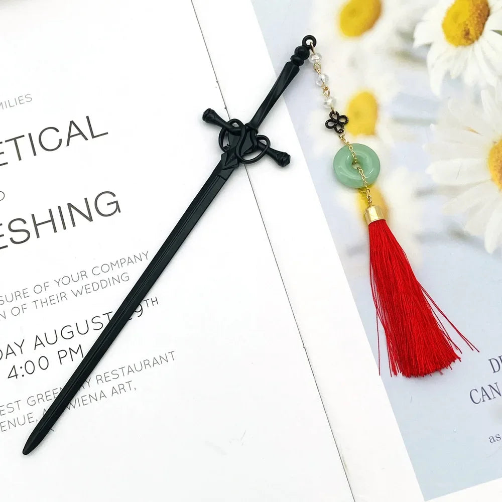 Classic Chinese Style Sword Hairpin Hair Accessories Vintage Headdress Hair Sticks Ponytail Holder Hair Jewelry Hairs Clips