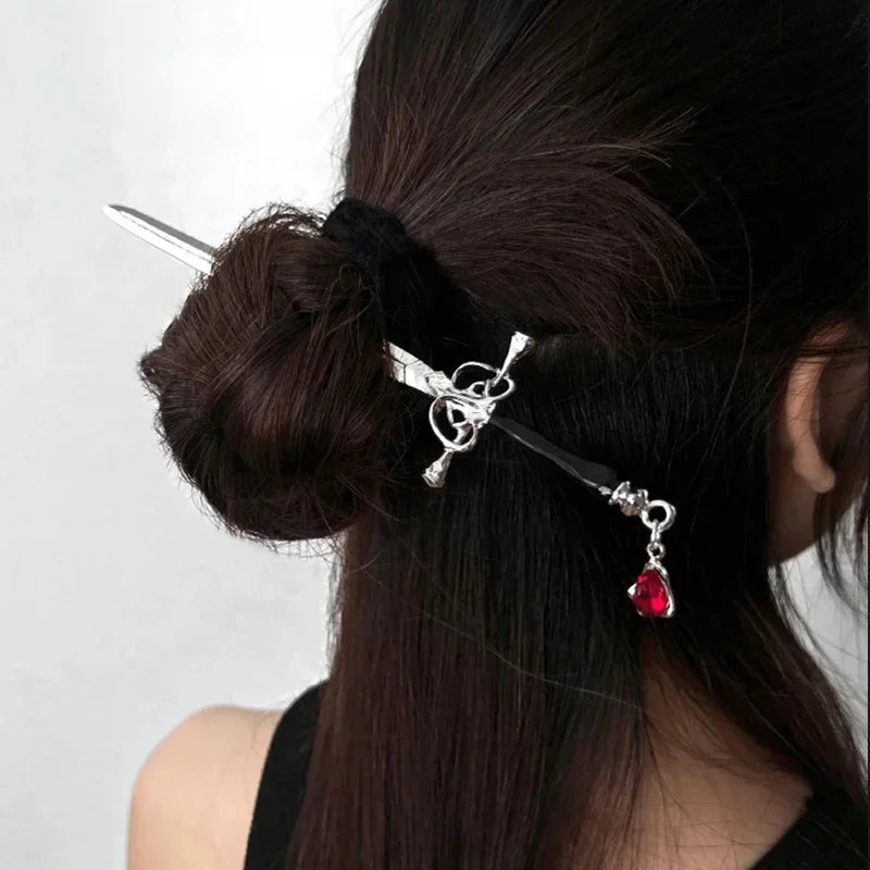 Classic Chinese Style Sword Hairpin Hair Accessories Vintage Headdress Hair Sticks Ponytail Holder Hair Jewelry Hairs Clips