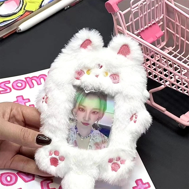 Plush Kpop Photocard Holder Idol Photocard Sleeves Fluffy ID Bank Credit Card Photocard Holder Mini Photo Album Cards Cover
