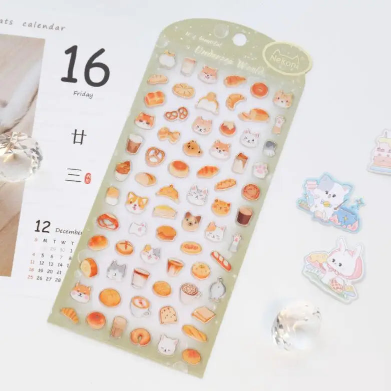 Korean Import Original NEKONI Kawaii Mini Animals Waterproof PVC Stickers Scrapbooking Diy Journal Stationery Sticker Cute Deco