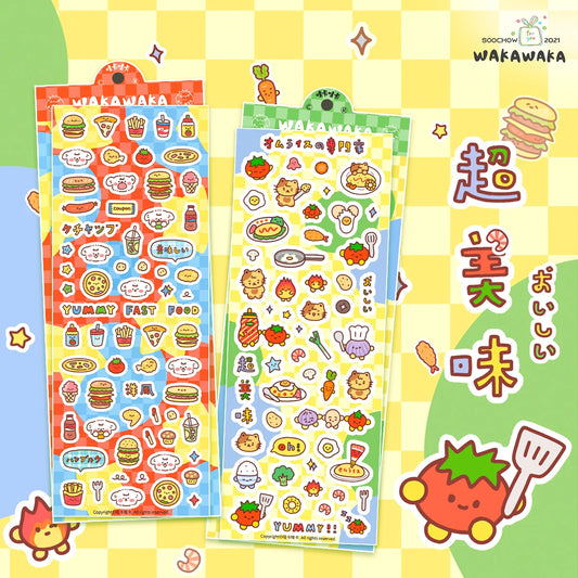 WAKAWAKA Kawaii Stickers Showa Graffiti Scrapbooking Deco Sticker Diy Arts Crafts Album Cute Animal Stationery Sticker