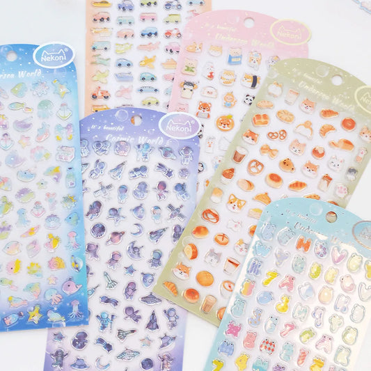 Korean Import Original NEKONI Kawaii Mini Animals Waterproof PVC Stickers Scrapbooking Diy Journal Stationery Sticker Cute Deco
