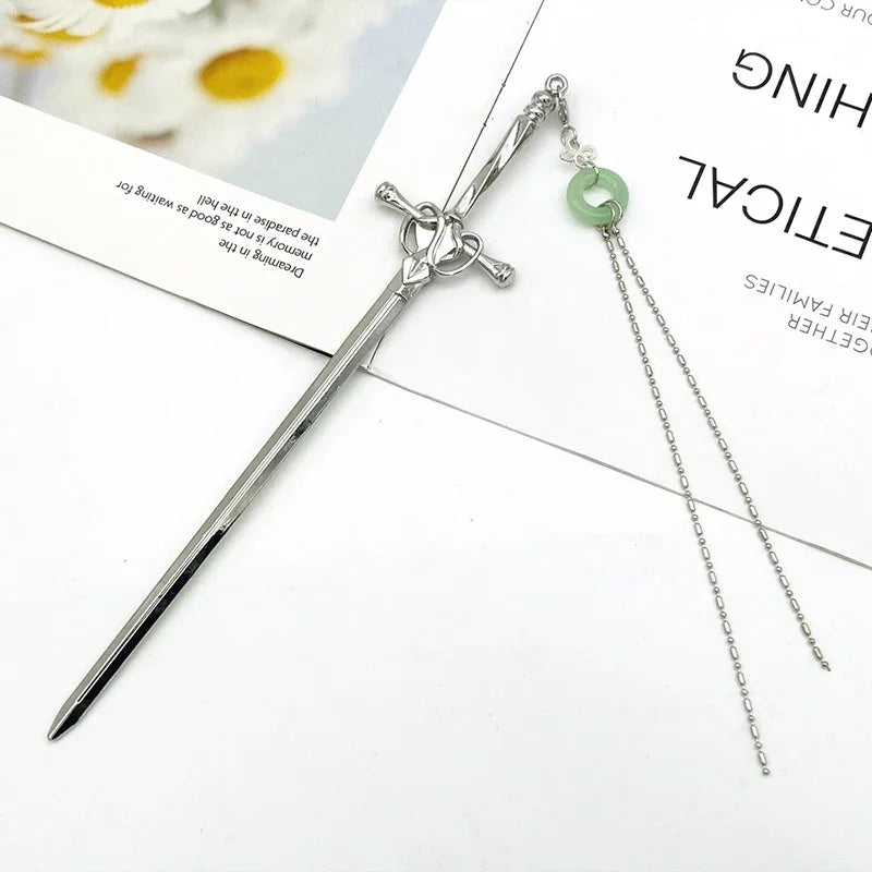 Classic Chinese Style Sword Hairpin Hair Accessories Vintage Headdress Hair Sticks Ponytail Holder Hair Jewelry Hairs Clips