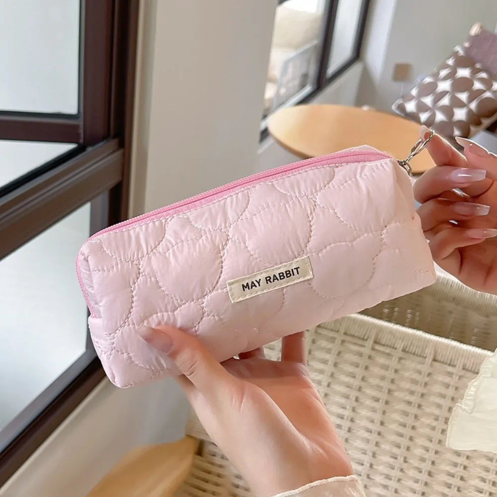 Large Capacity Cute Cat Pen Bag Makeup Brush Pouch Korean Style Stationary Cloth Box Durable Portable Sewing Pencil Case Girl