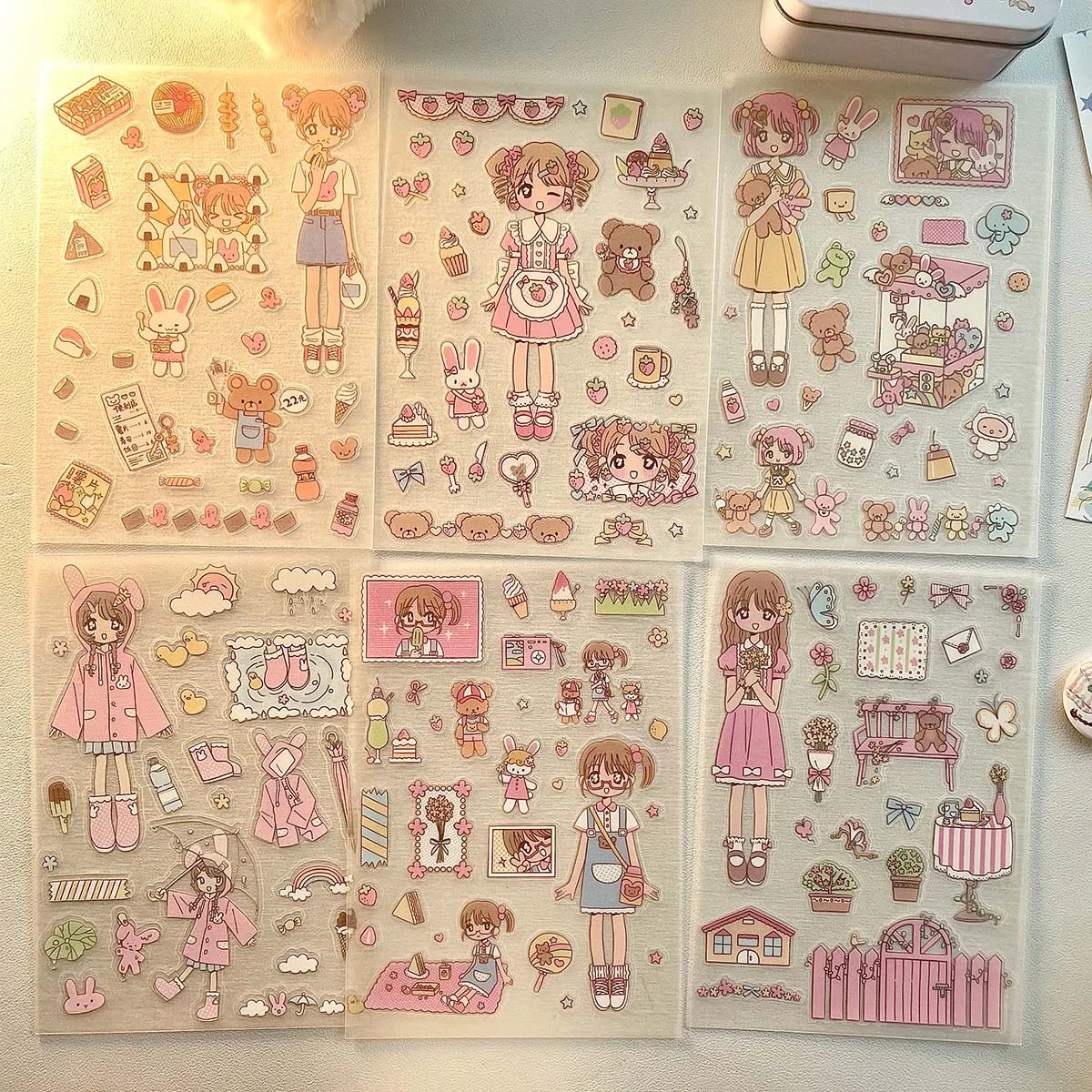WAKAWAKA Kawaii Stickers Comic Graffiti Style FULL LOVE Sticker for Scrapbooking Journal Planner PET Stickers DIY