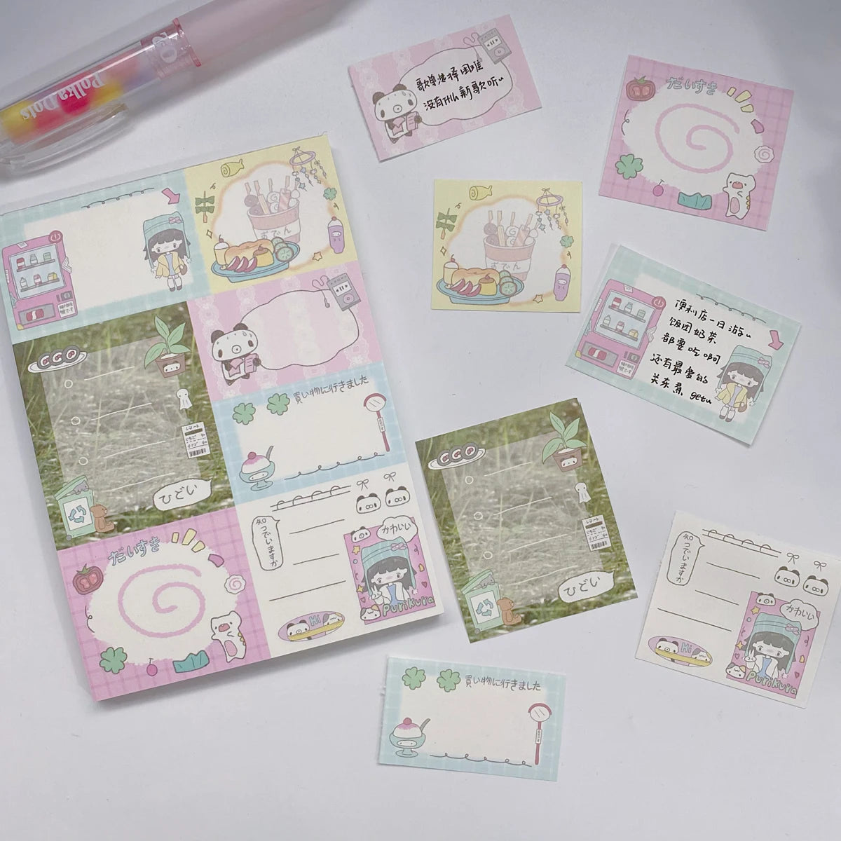 WAKAWAKA 50sheets Memo Pads Cute Scrapbooking Materials Pink Thoughts Kawaii Stationery Decorative Book to do list