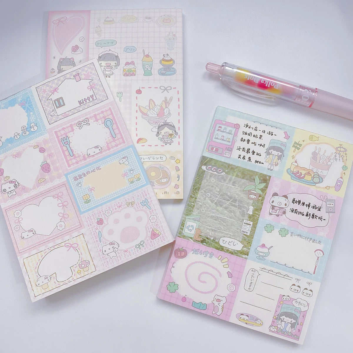 WAKAWAKA 50sheets Memo Pads Cute Scrapbooking Materials Pink Thoughts Kawaii Stationery Decorative Book to do list