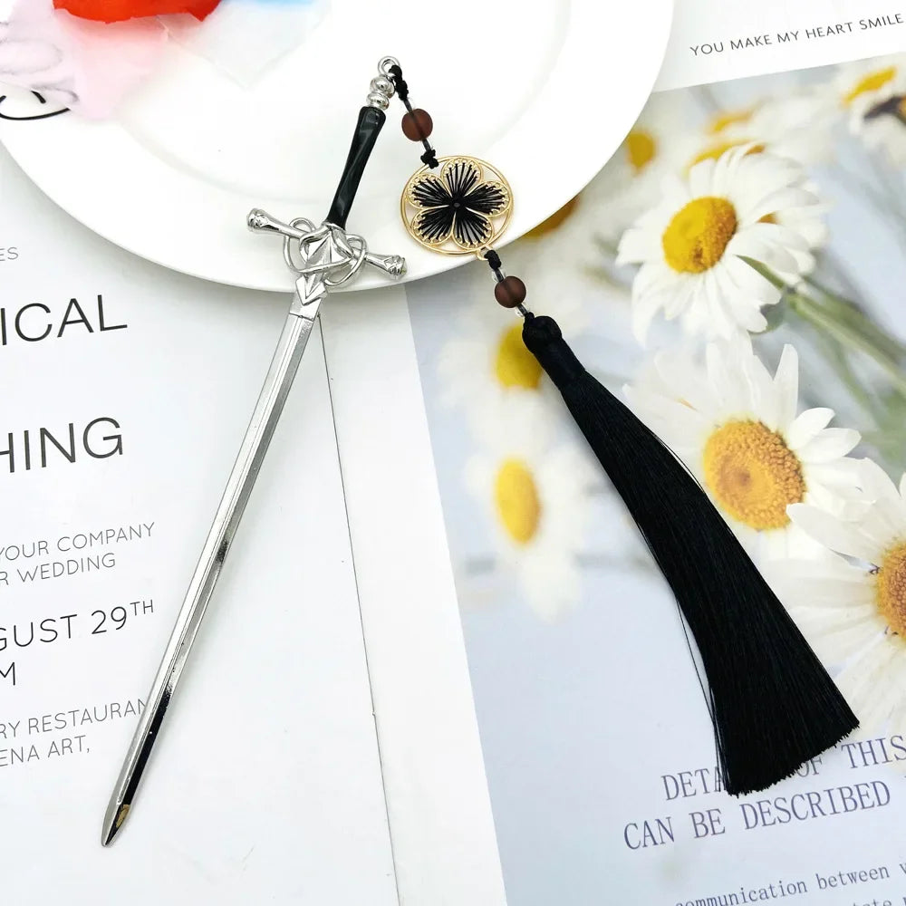 Classic Chinese Style Sword Hairpin Hair Accessories Vintage Headdress Hair Sticks Ponytail Holder Hair Jewelry Hairs Clips