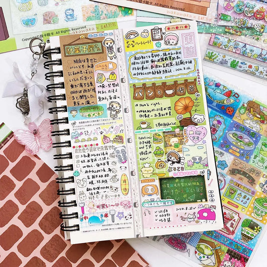 Kawaii Deco Stationery Sticker Scrapbooking Material Cute Animal Decorative Stickers for Journal Planner