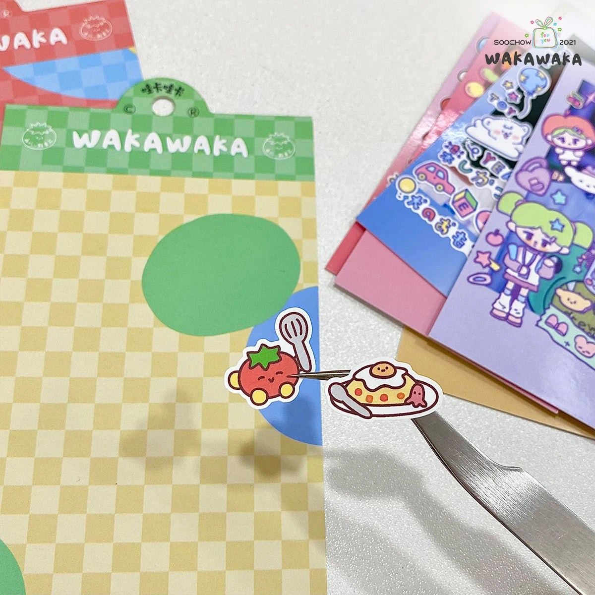 WAKAWAKA Kawaii Stickers Showa Graffiti Scrapbooking Deco Sticker Diy Arts Crafts Album Cute Animal Stationery Sticker
