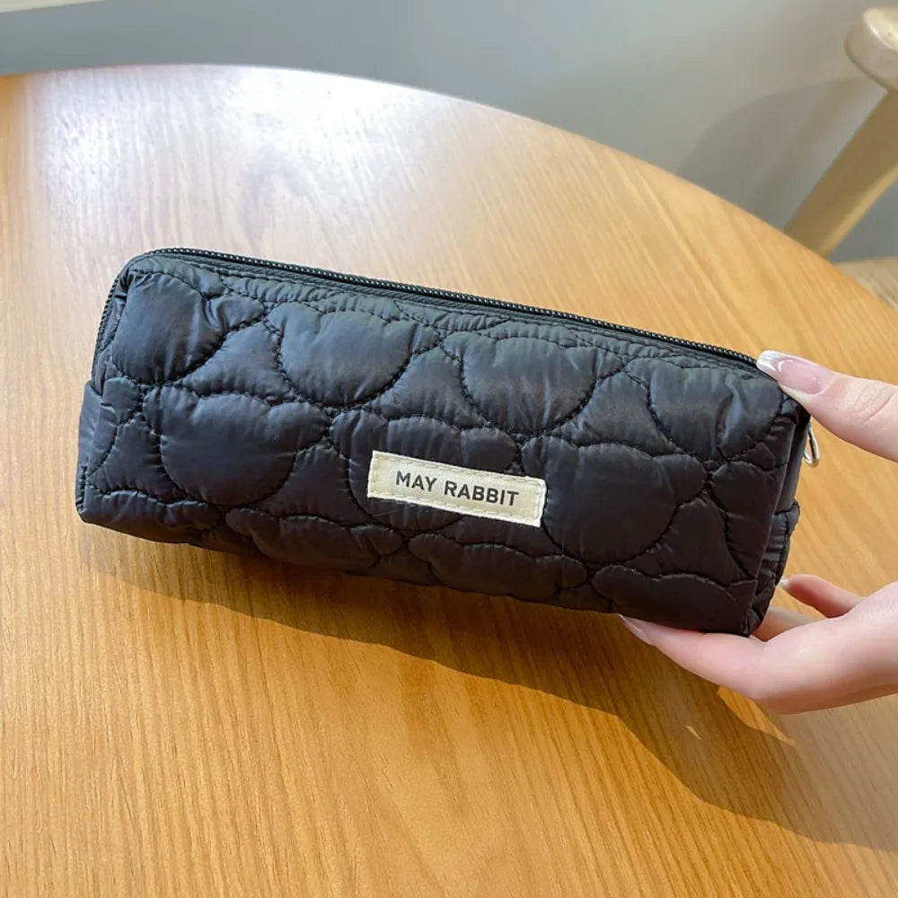 Large Capacity Cute Cat Pen Bag Makeup Brush Pouch Korean Style Stationary Cloth Box Durable Portable Sewing Pencil Case Girl