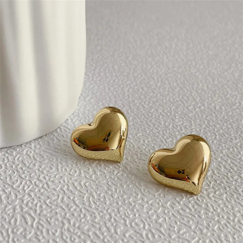 925 Silver Needle Korean Fashion Heart Earrings For Women Metal Earing Jewelry 2024 Trending New Sweet Peach Heart Earrings Gift
