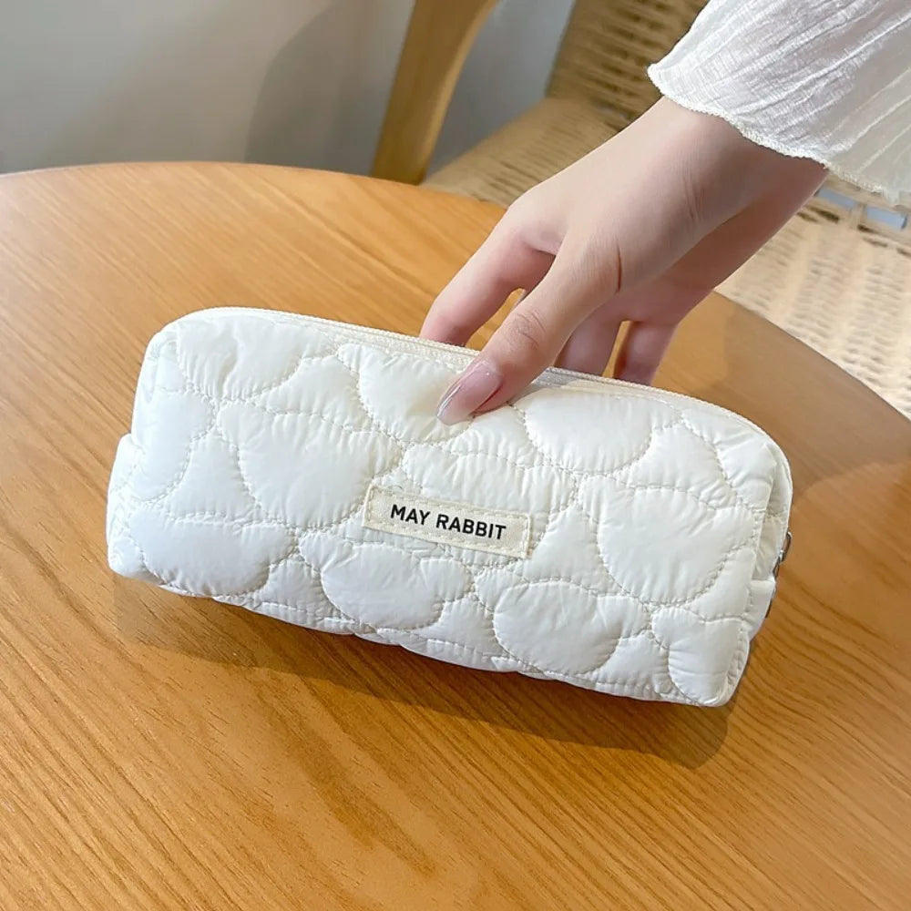 Large Capacity Cute Cat Pen Bag Makeup Brush Pouch Korean Style Stationary Cloth Box Durable Portable Sewing Pencil Case Girl