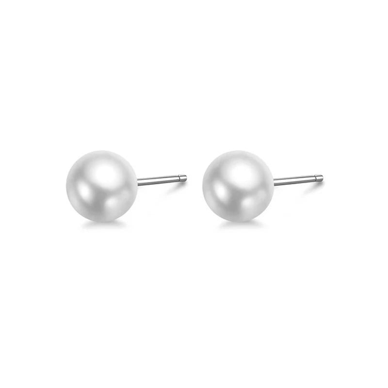 Vintage Big Cute Simulated Pearl Earrings Trendy Elegant Created Pearls String Statement Stud Earrings For Wedding Party Gift